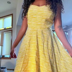 Yellow and white striped sundress